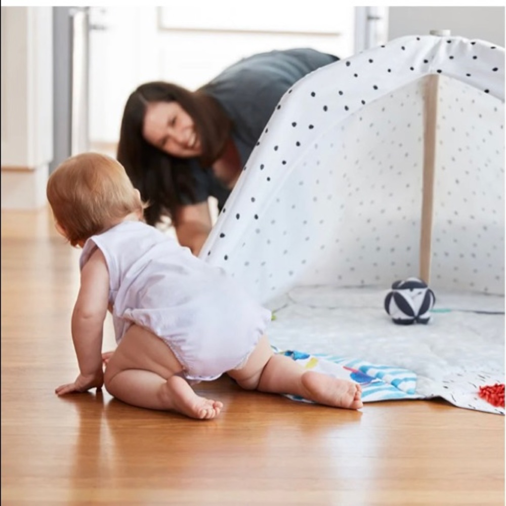 Lovevery play gym with tent and accessories.